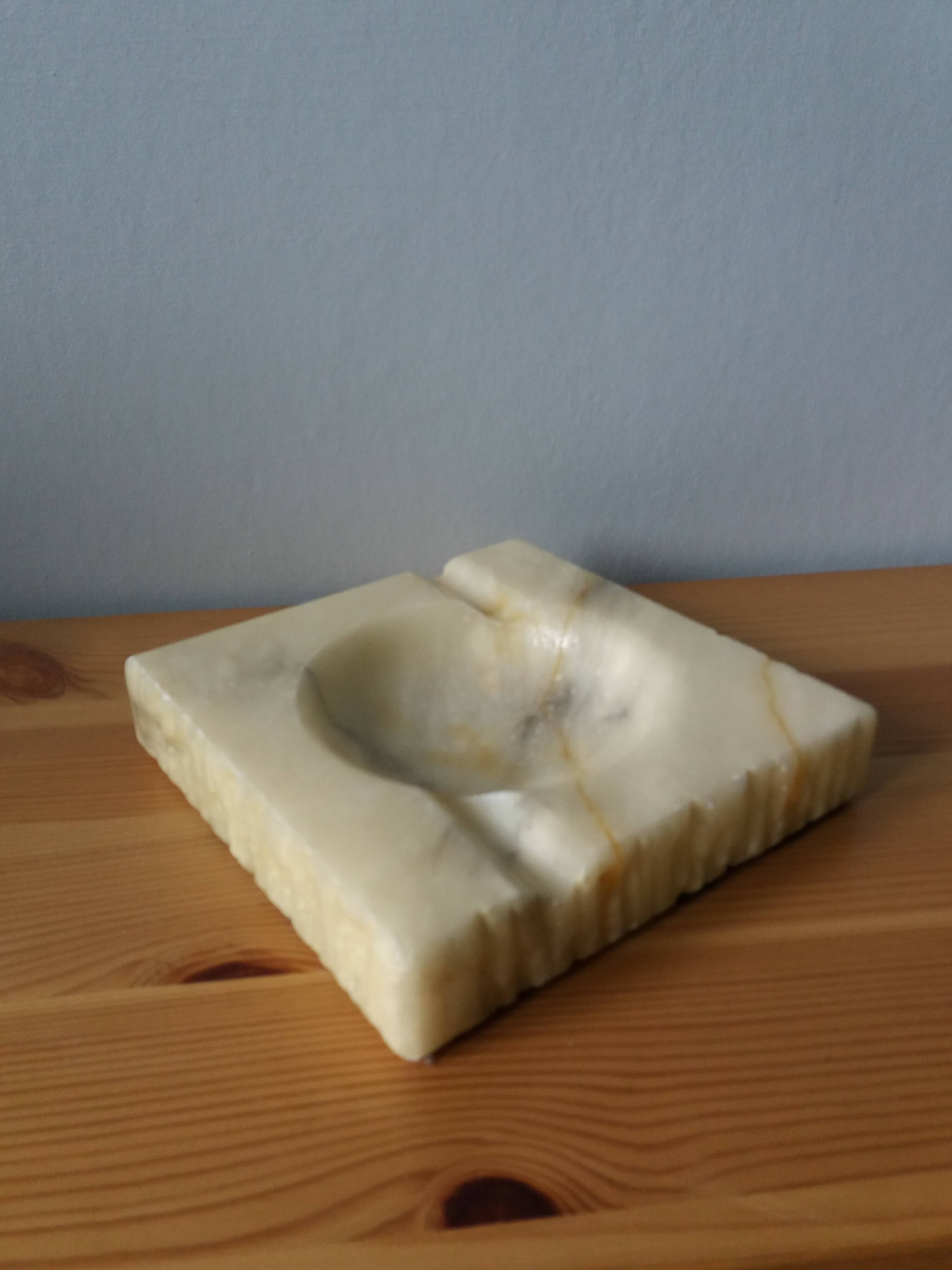 Marble or alabaster ashtray