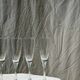 Set of 5 glass champagne flutes with twisted ribbed base