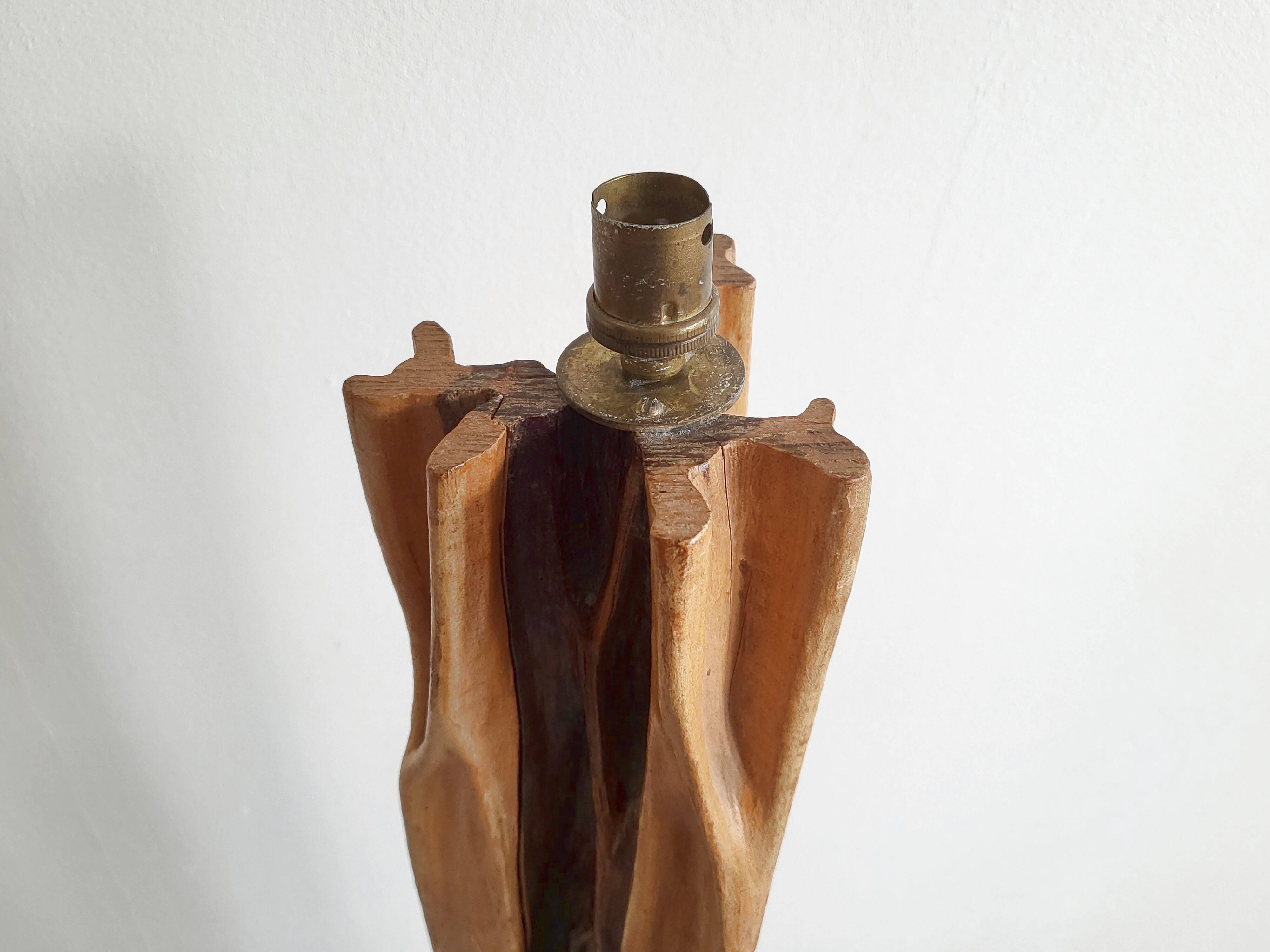 Vintage driftwood & mahogany floor lamp 1960s