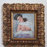 Nu d'une jeune femme, peinture à l'huile sur panneau, Italie, début du XXe siècle