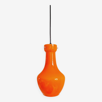 Suspension vintage en opaline orange, Italie, années 60