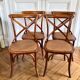 4 chaises bois et cannage style bistrot