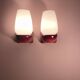 Pair of vintage Italian Greggio Space Age wall lights 60/70 opalines Made