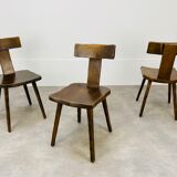 3 T chairs brutalists solid wood