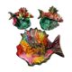 Set of 3 vintage fish bags kitsch vallauris