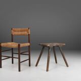 Industrial wooden French painters stool with rich patina from the 1930s