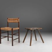 Industrial wooden French painters stool with rich patina from the 1930s