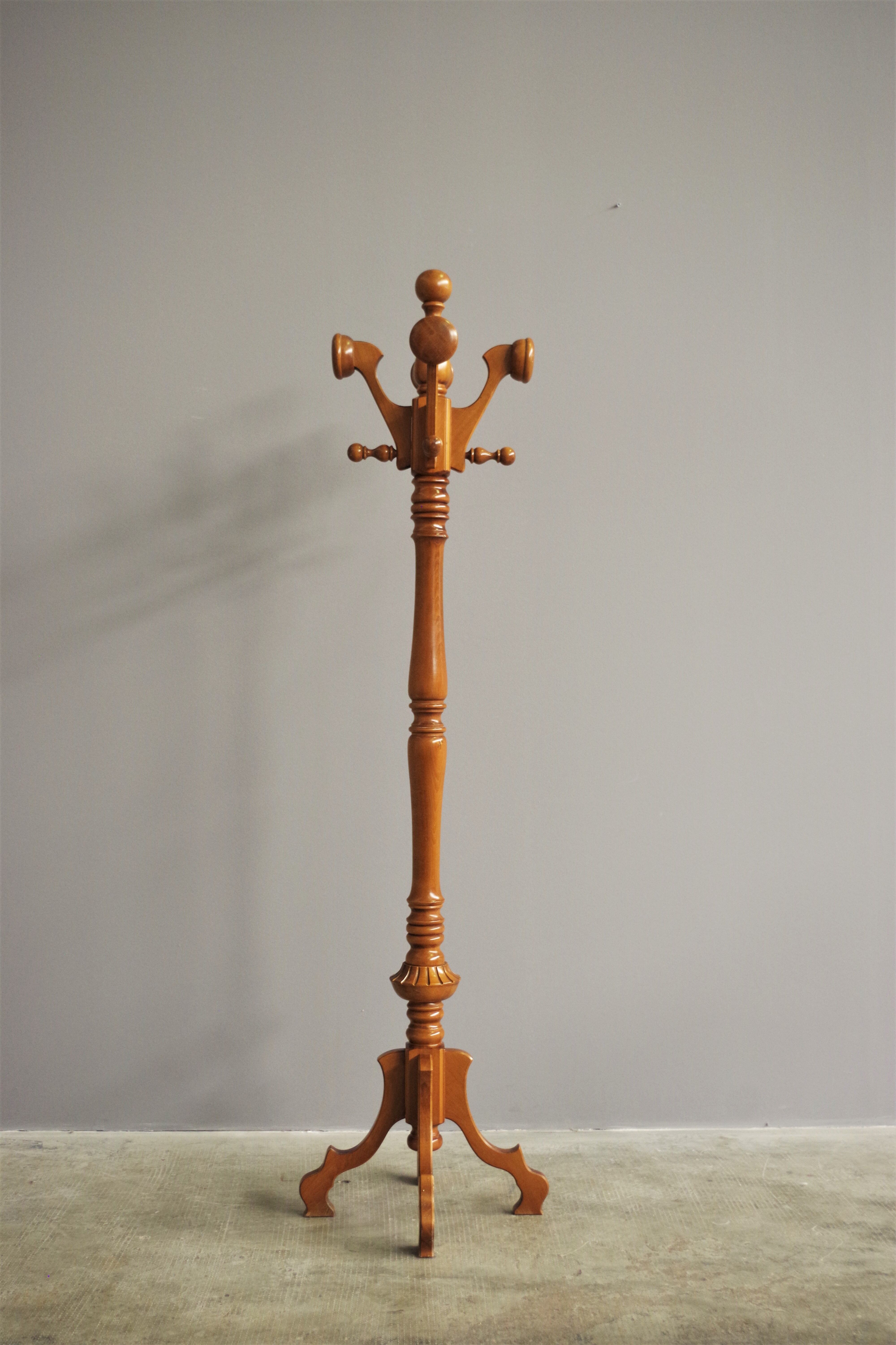 Column hanger in turned beech wood, 1970s