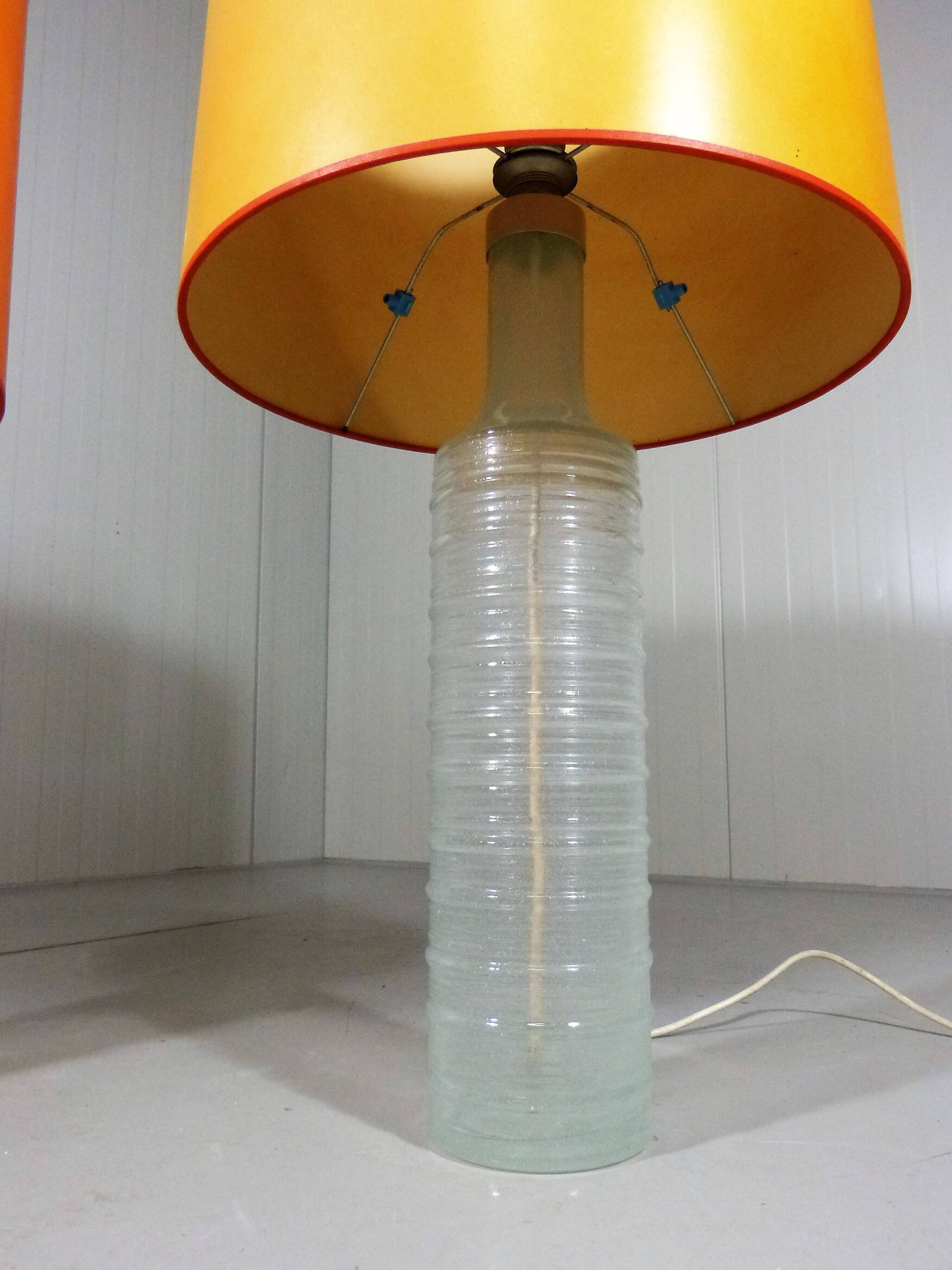 Set of 2 large glass table lamps 1960’s