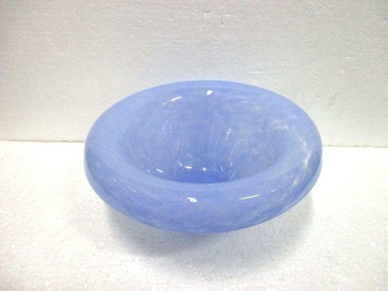 Empty pocket cup blue glass