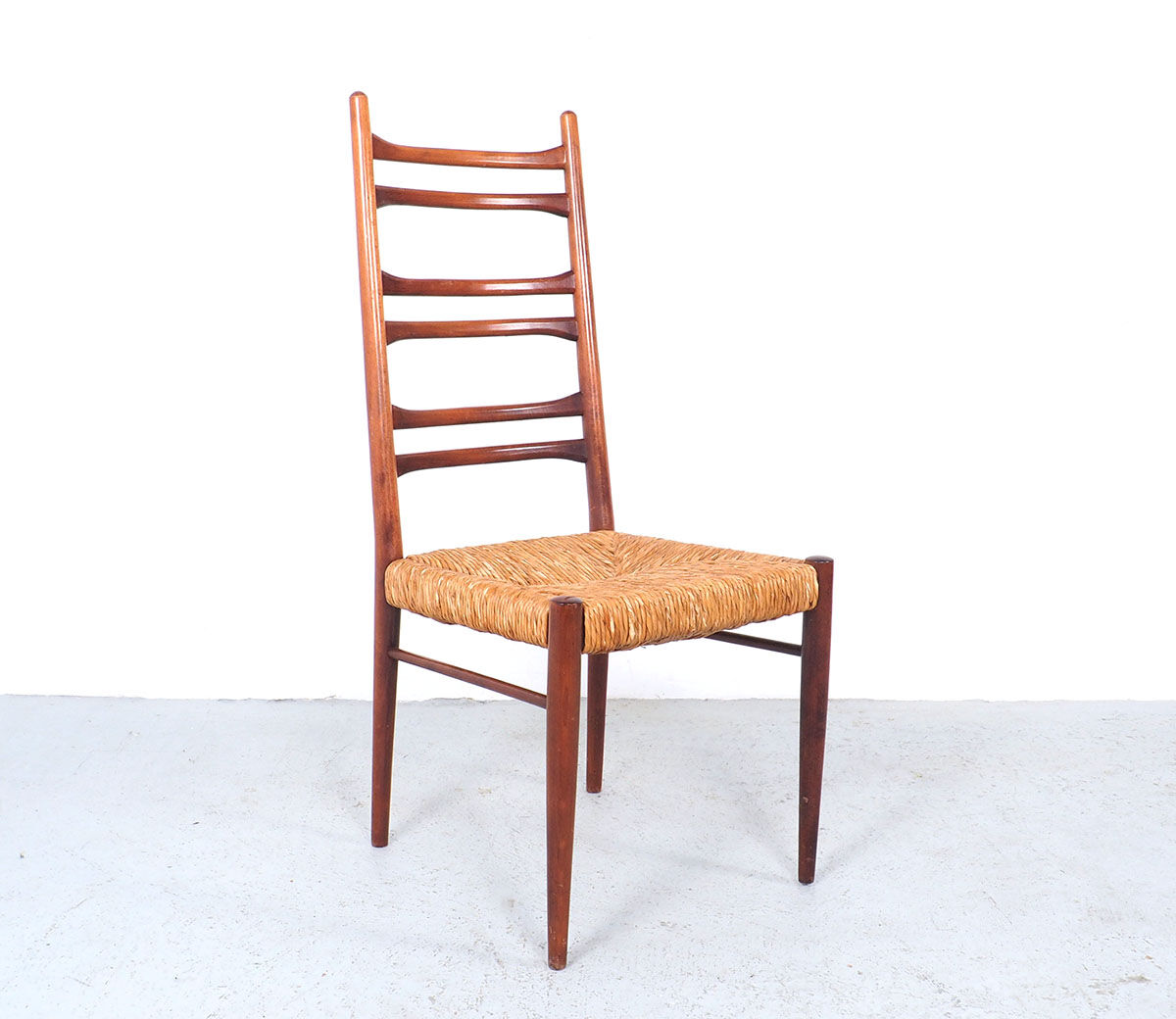 Teak and wicker dining chairs, 1960s
