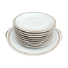 Assiettes et plat à gâteau en porcelaine de Sologne Lamotte