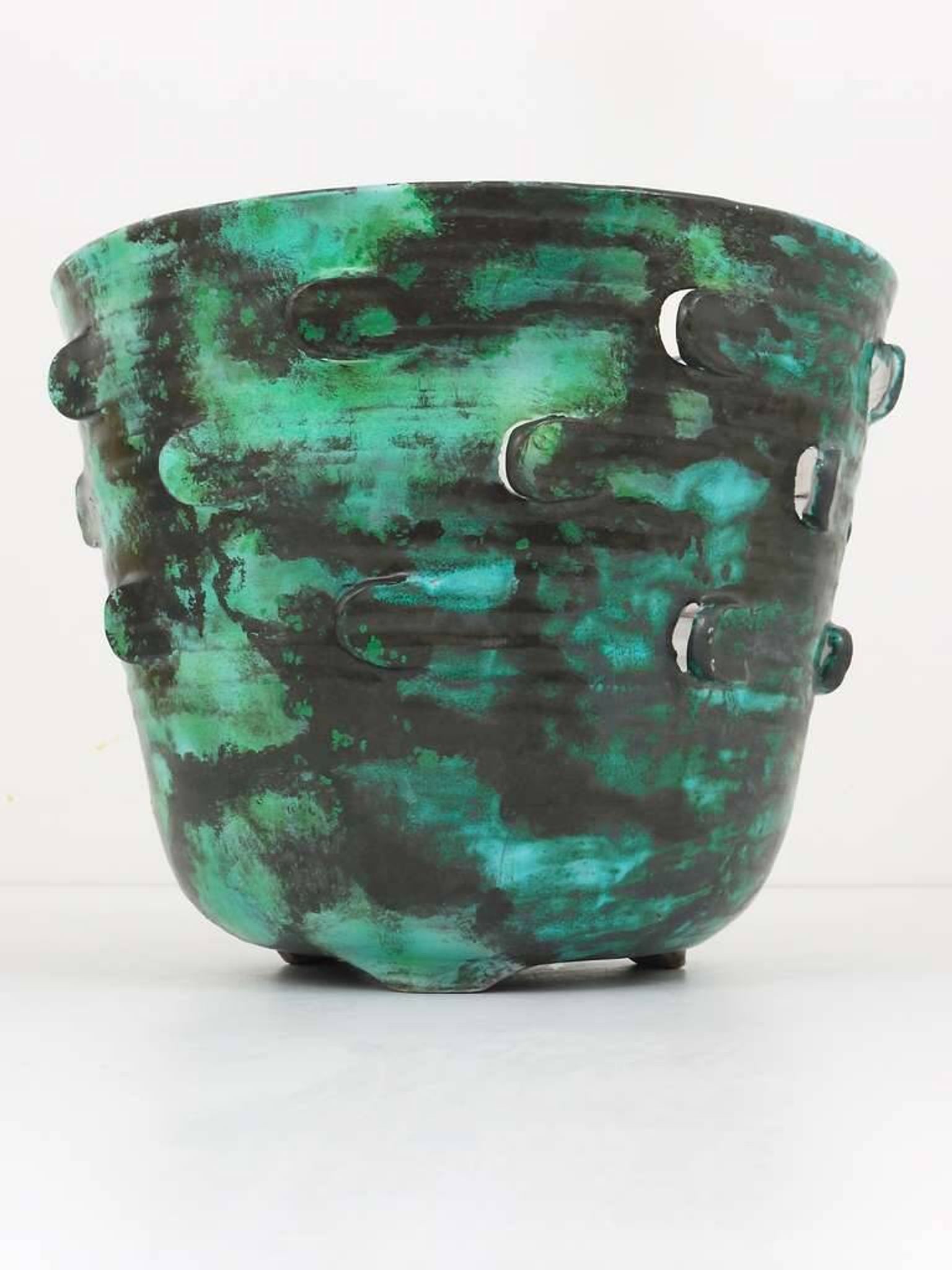 Large Viennese Art Nouveau flower pot Secession Michael Powolny, Austria, 1920s