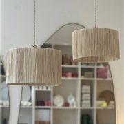 Suspension lampshade rattan bohemian vintage - d30 cm