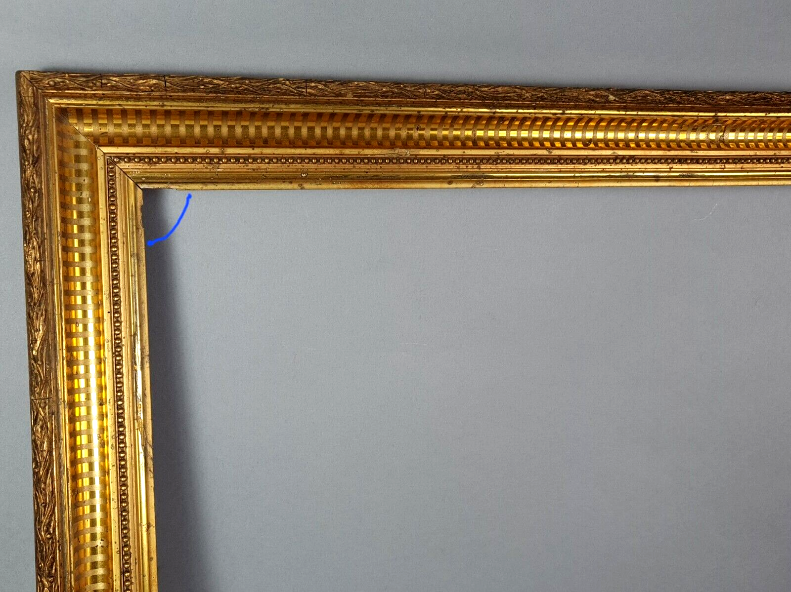 Old channel frame wood original gilding stucco 67x55 foliage 56x44.5 cm SB