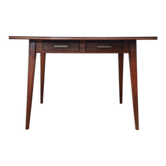 Vintage desk feet compass solid oak