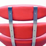 Paul Volther 'Corona Chair' with Ottoman, 1990s Replica in Leather