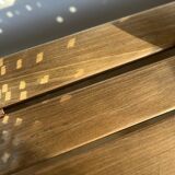 Vintage school bench with backrest