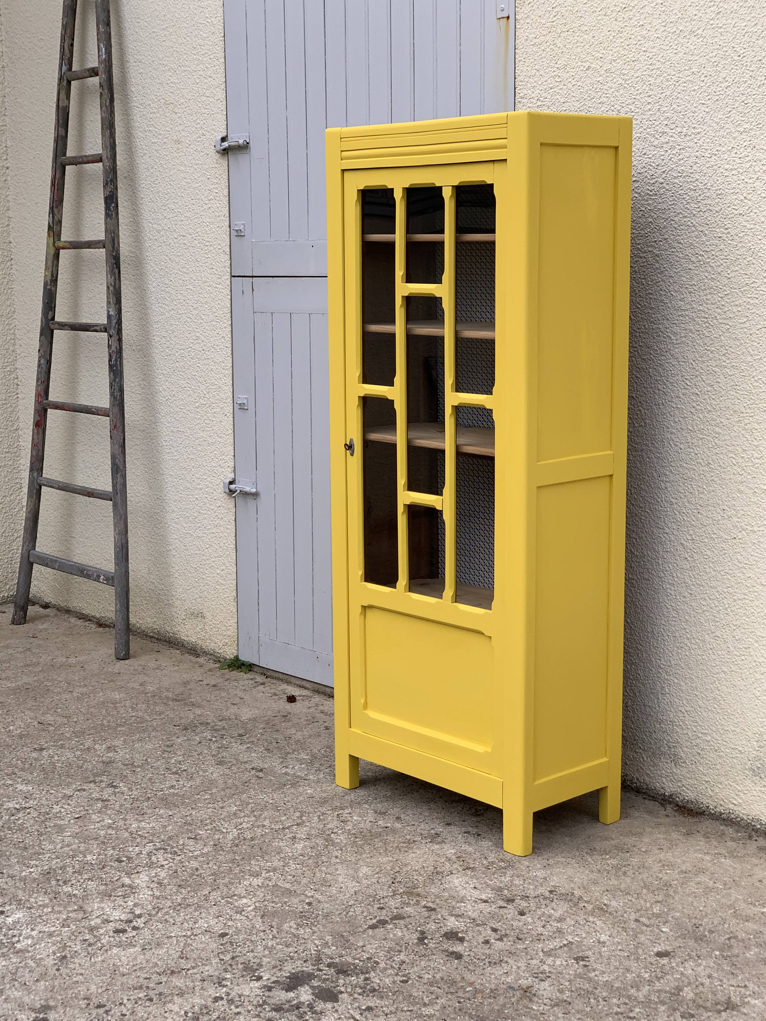 Glass-glazed Parisian wardrobe 1950