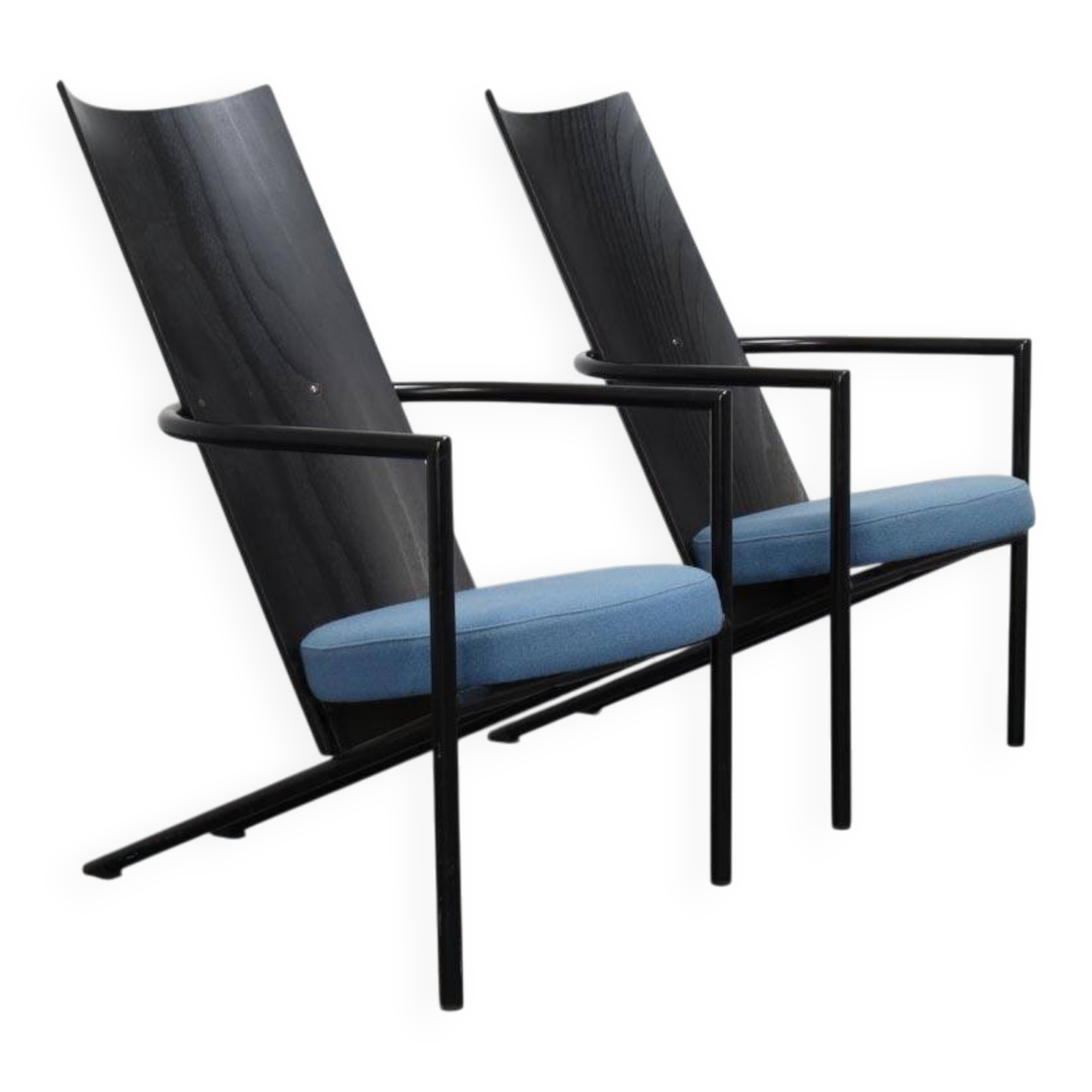 Paire de fauteuils postmodernes, années 1980