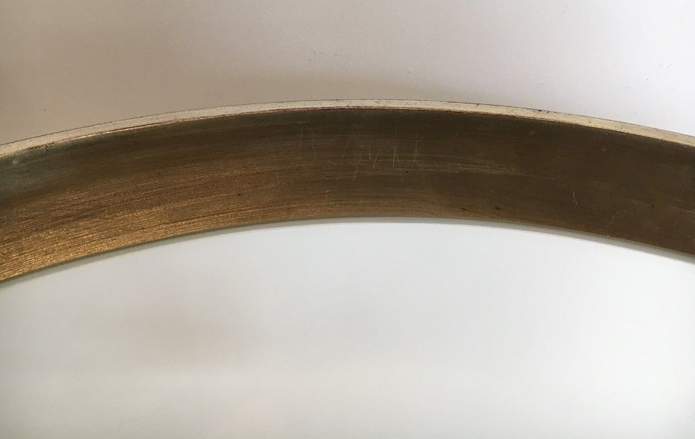Silver mirror in curved wood 66.5 x 66.5 cm