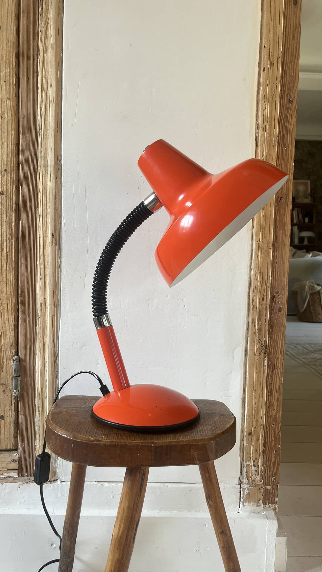 Vintage orange metal lamp