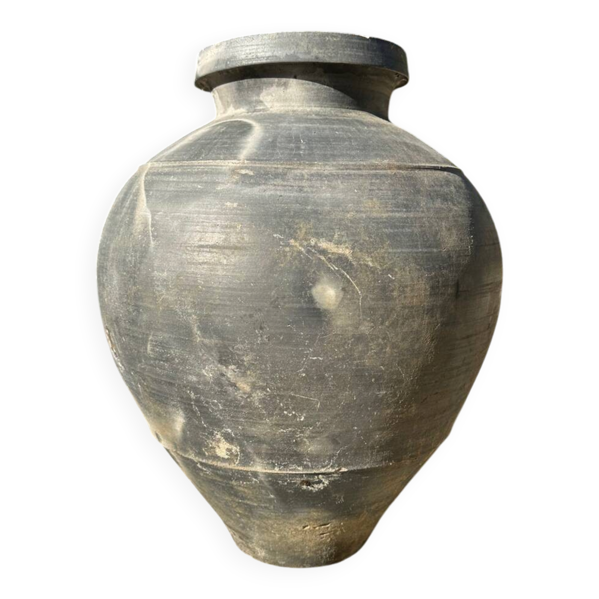 Ancient terracotta pottery jar from the 19th century