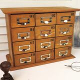 Small workshop furniture with drawers style watchmaker's or apothecary's layette, restyled indus