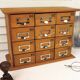 Small workshop furniture with drawers style watchmaker's or apothecary's layette, restyled indus