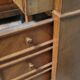 Nightstand, Louis XVI style bedside table in walnut, circa 1850.