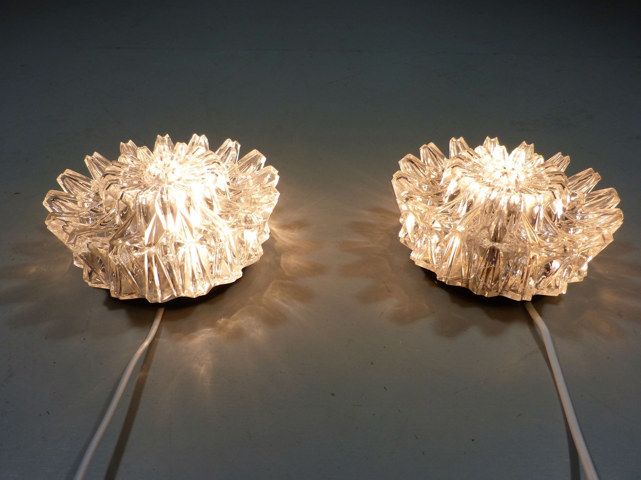 Set of 2 wall lamps by Glashütte Limburg Germany, 1960’s