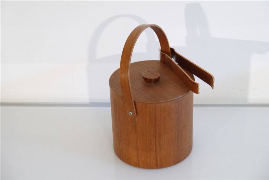 Vintage teak ice bucket 1960s