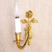 Simple wall sconce in classic Empire style made of vintage French cast brass 4316.