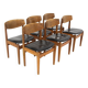 Set de 6 chaises en cuir, FDB Møbler, Danemark, 1960