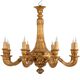 Dumez, Louis XVI style chandelier in carved and gilded wood. 1950s.