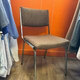 Chaise en métal et tissu vintage 70