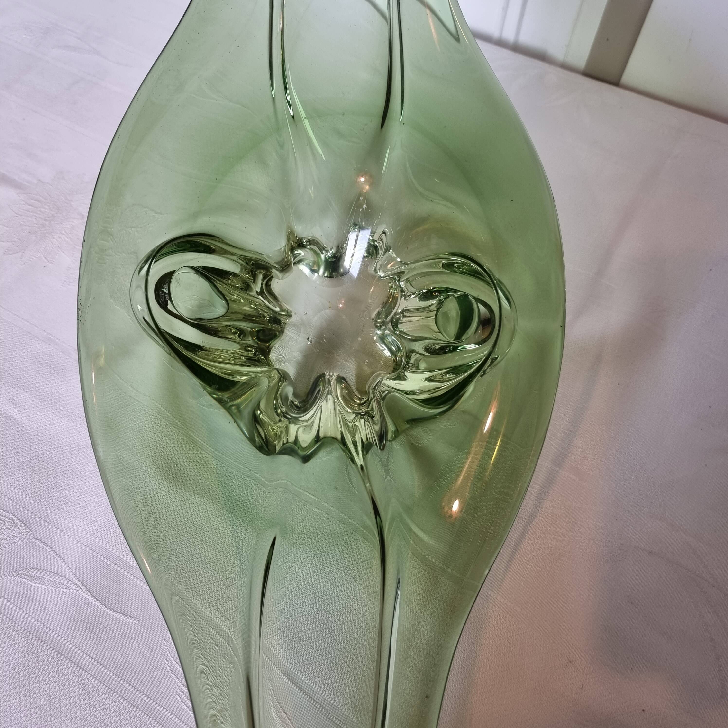 Superbe grand centre de table vintage en verre soufflé de Murano, Italie, a
