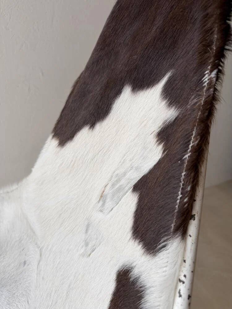 Fauteuil papillon vintage en cuir de vache des années 1970