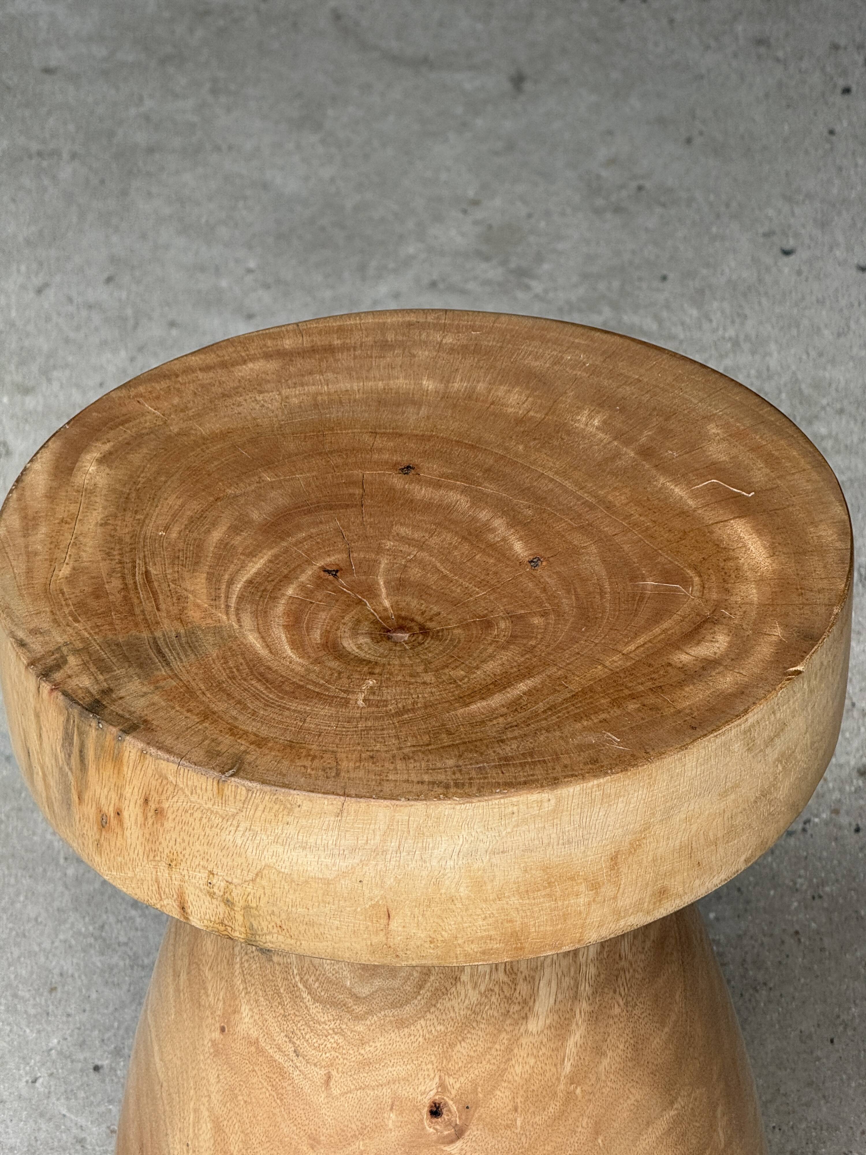 Stool, side table, end table in natural solid mango wood.
