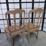 2 oak chairs Louis XV style mulched aerogummed