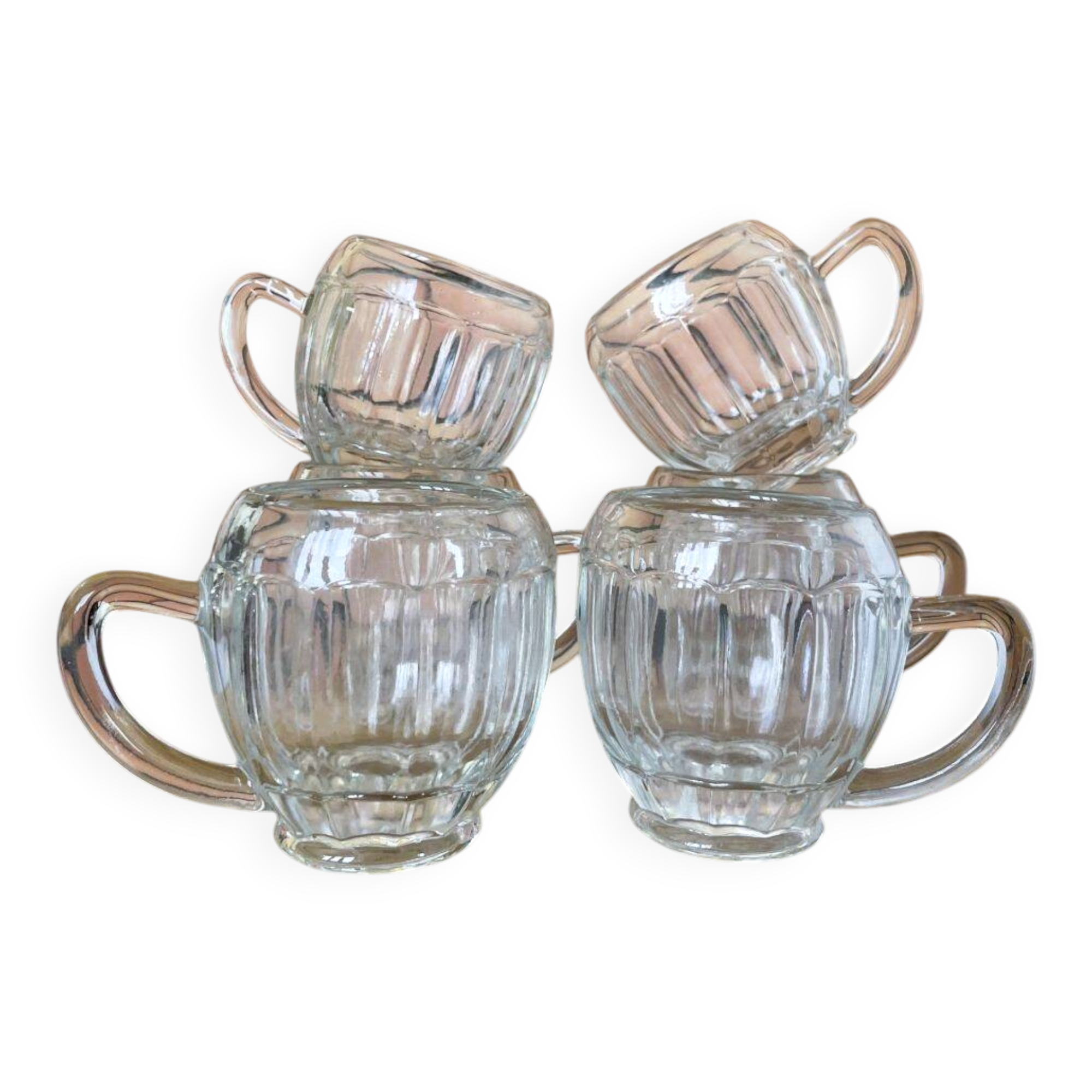 Set of 6 Portuguese vintage beer mugs