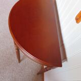 Set of 2 half-moon console tables with drawer - cherry wood - Louis Philippe style