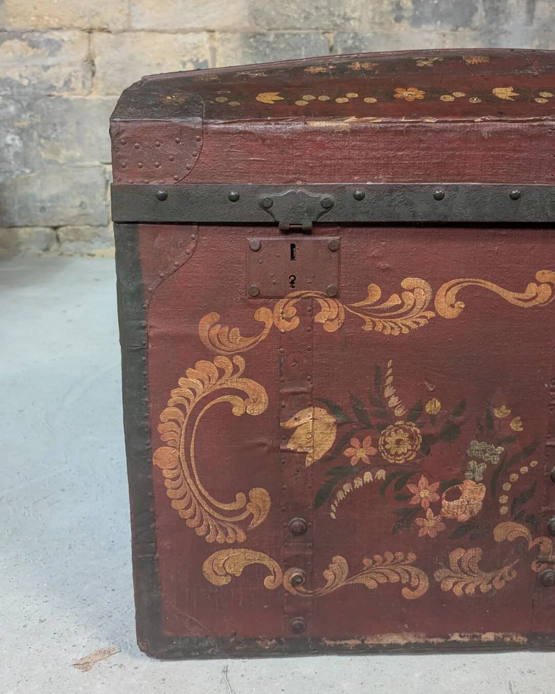 Antique chest hand-painted