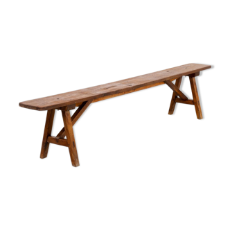 50s organic shaped wooden bench