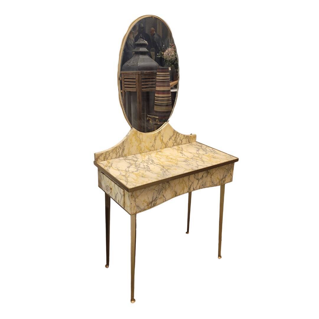 Coiffeuse Art Déco en bois, Italie années 1950