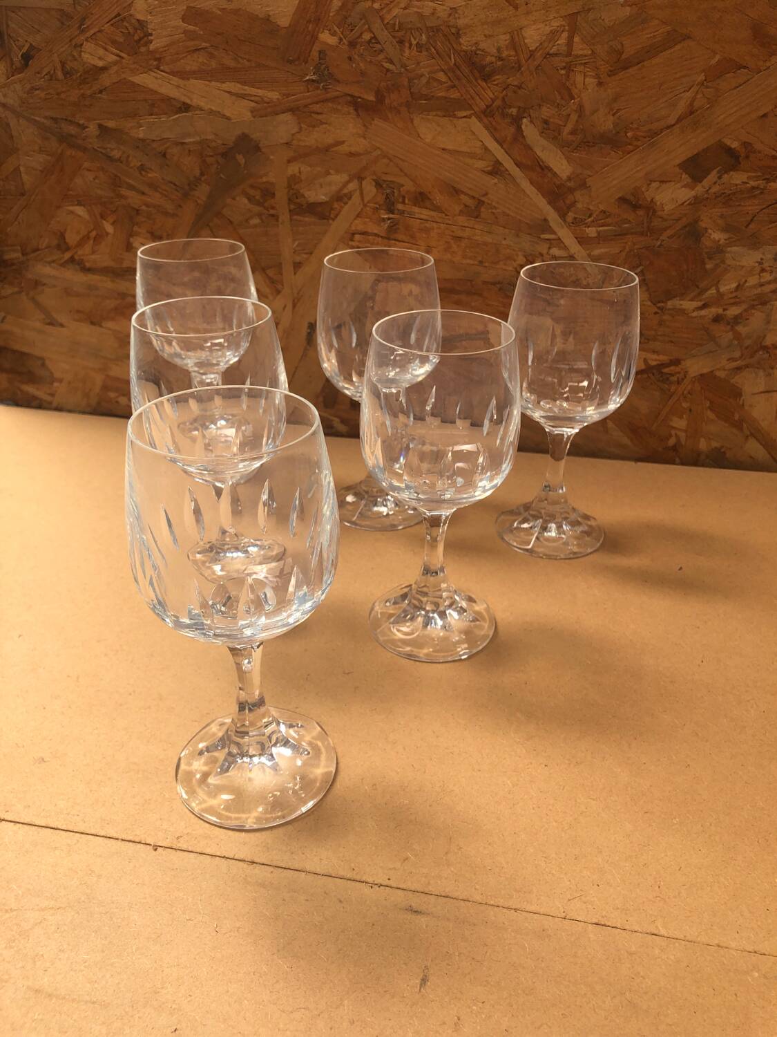 Set of 6 Cristal D'Arques Longchamp Vin France Vintage Stemmed Glasses