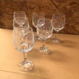 Set of 6 Cristal D'Arques Longchamp Vin France Vintage Stemmed Glasses