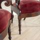 Ensemble de fauteuils Empire en acajou avec tapisserie rouge, 19e siècle