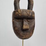 Toma passport mask, antique patinated wood, 16 cm, with stand