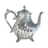 Silver flat silver metal teapot